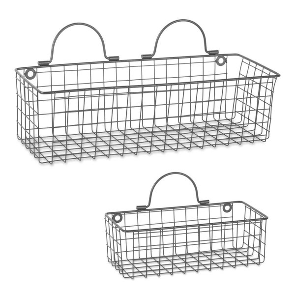 Design Imports Assorted Grey Wire Wall Basket - Set of 2 Z01658